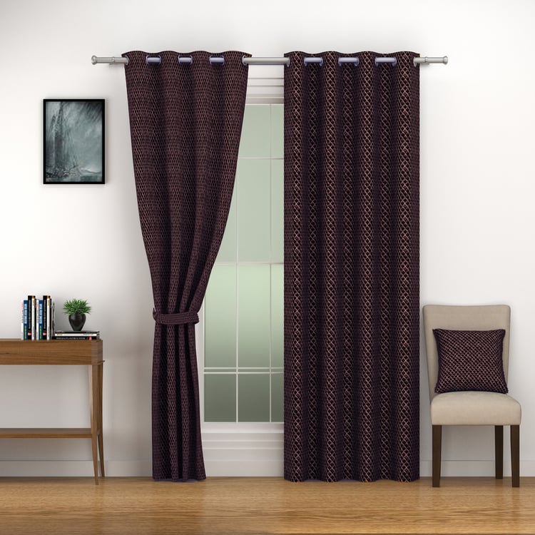 SWAYAM Marble Set of 2 Blackout Door Curtains