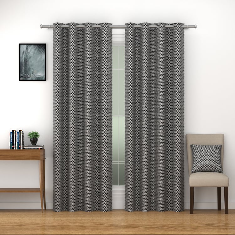 SWAYAM Marble Set of 2 Blackout Door Curtains