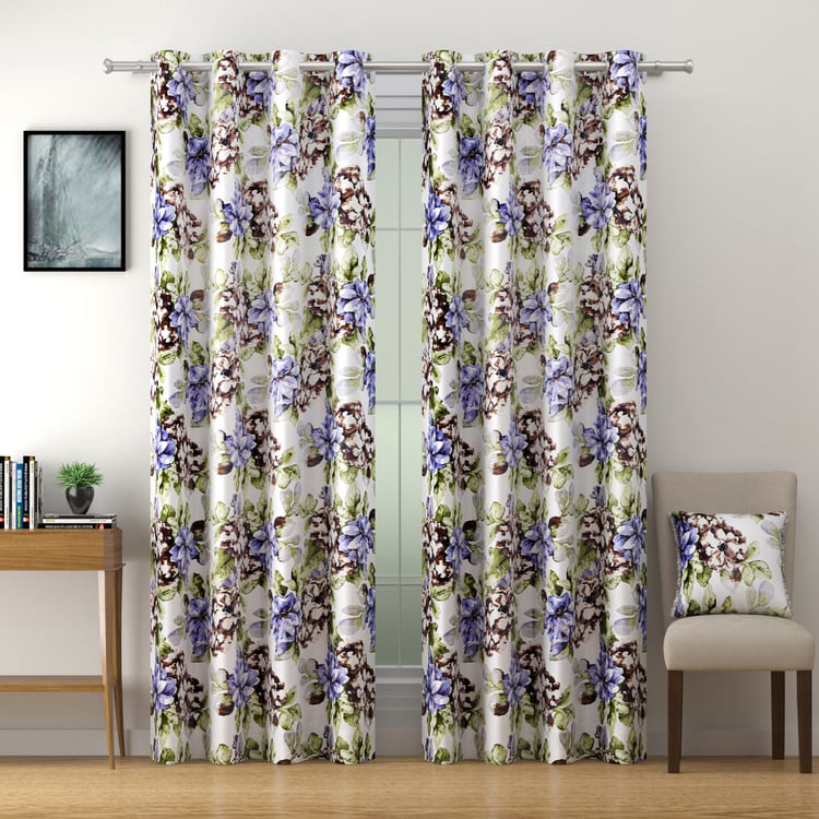 SWAYAM Omega Set of 2 Printed Room Darkening Door Curtains