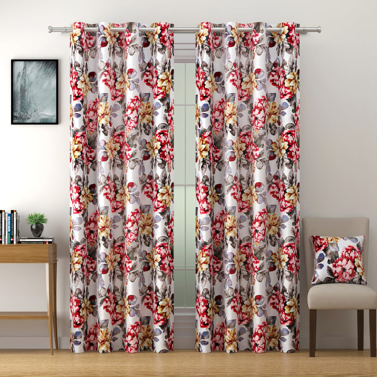 SWAYAM Omega Set of 2 Printed Room Darkening Door Curtains