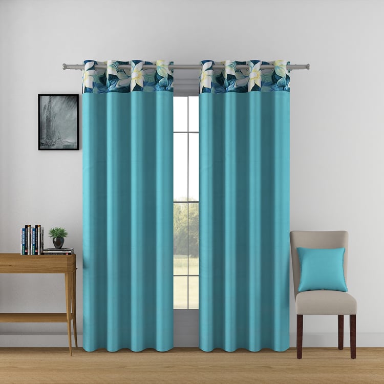 SWAYAM Set of 2 Printed Blackout Door Curtains