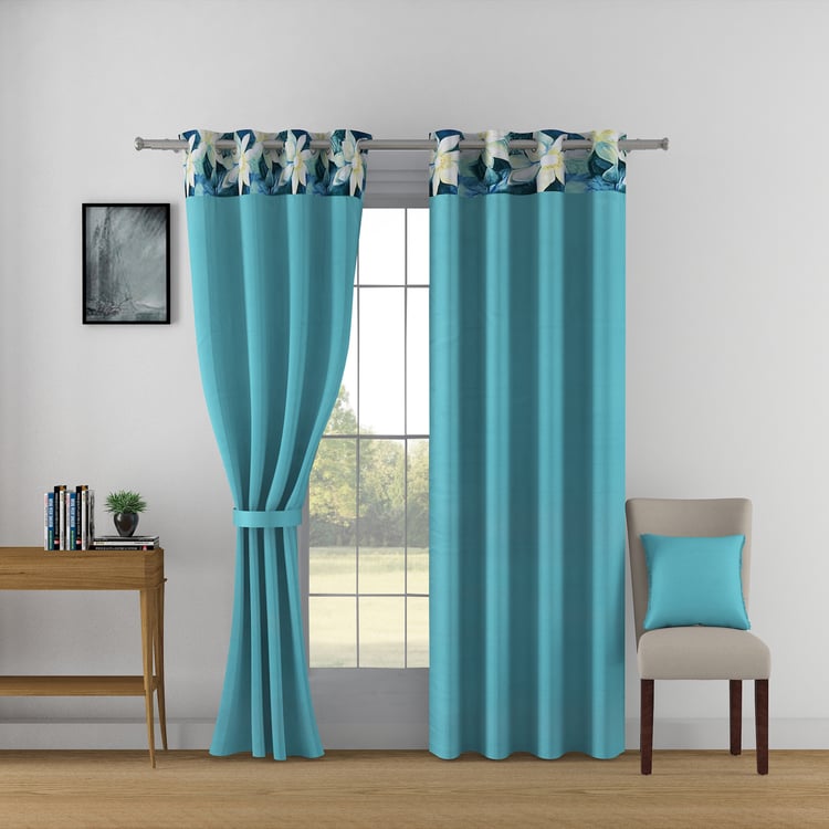 SWAYAM Set of 2 Printed Blackout Door Curtains