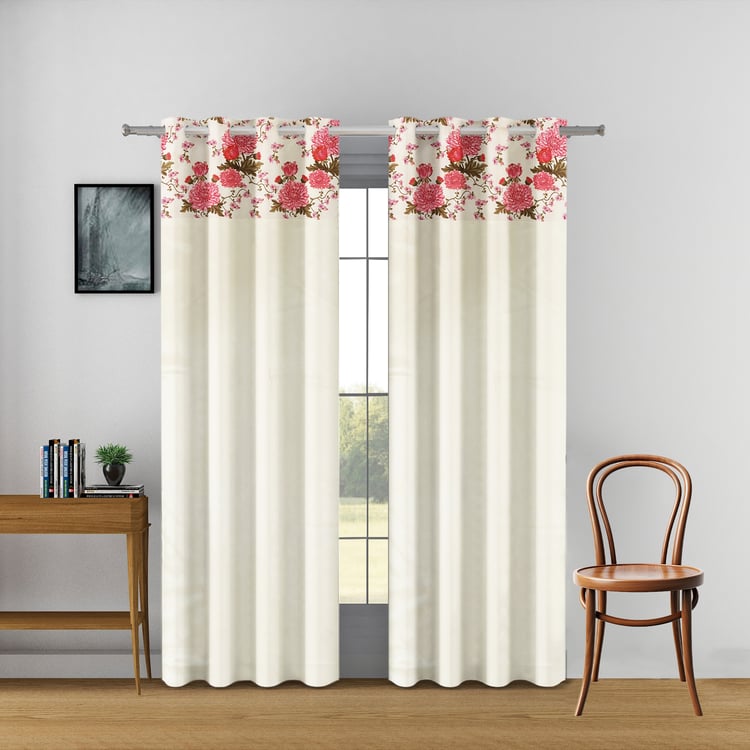 SWAYAM Set of 2 Printed Blackout Door Curtains