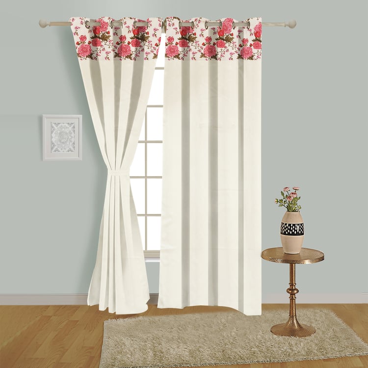 SWAYAM Set of 2 Printed Blackout Door Curtains