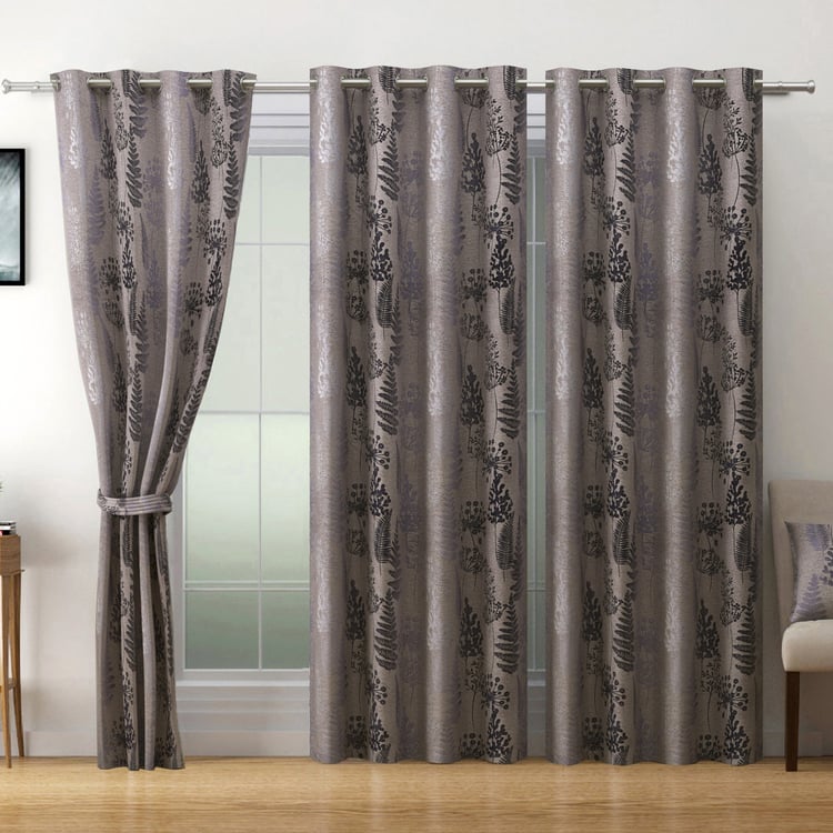 SWAYAM Zinnia Set of 2 Printed Room Darkening Door Curtains