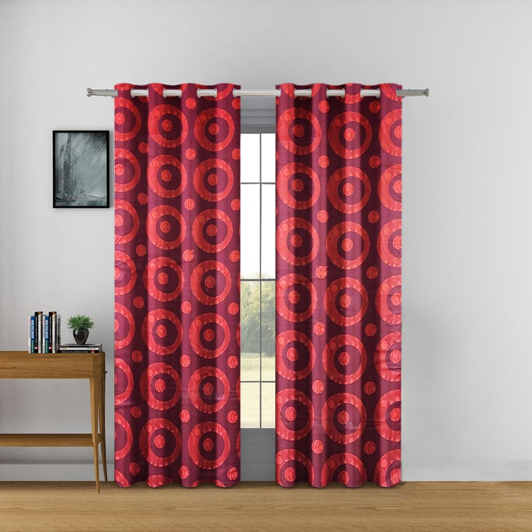 SWAYAM Sigma Set of 2 Printed Room Darkening Door Curtains