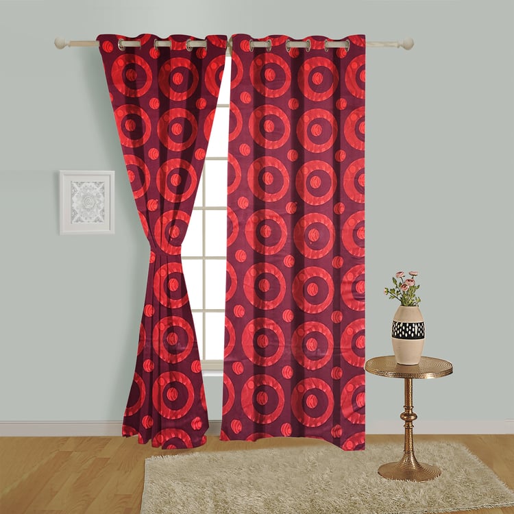 SWAYAM Sigma Set of 2 Printed Room Darkening Door Curtains