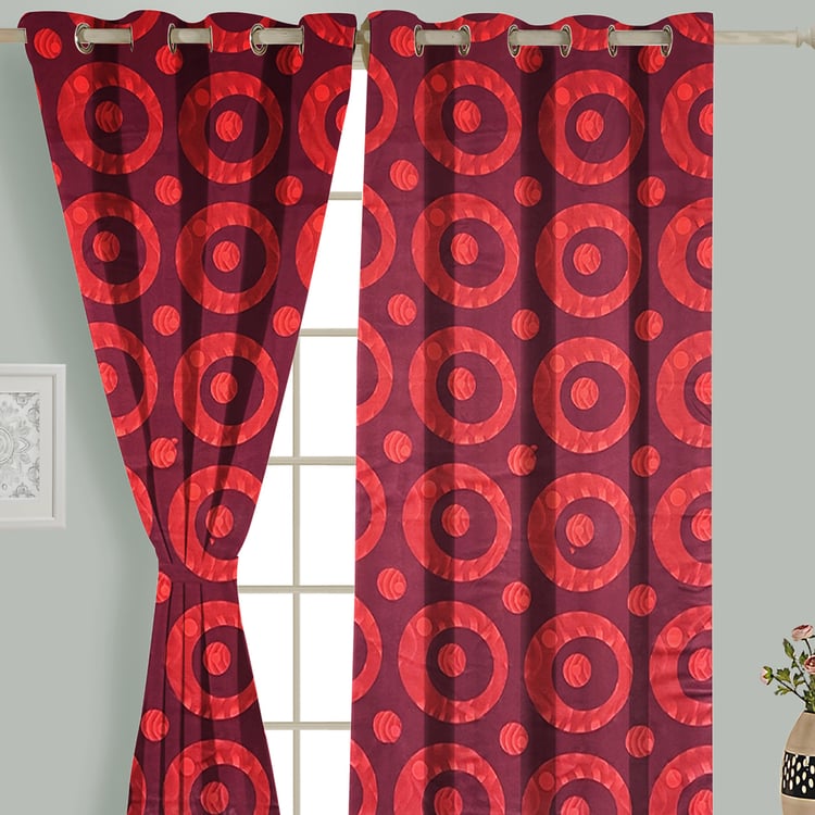 SWAYAM Sigma Set of 2 Printed Room Darkening Door Curtains