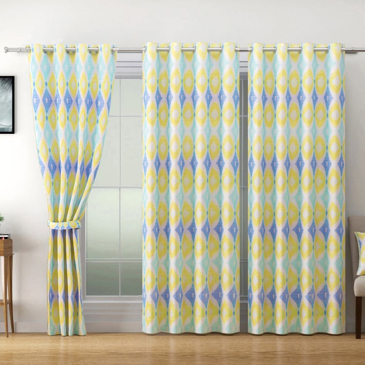 SWAYAM Sigma Set of 2 Printed Room-Darkening Door Curtains