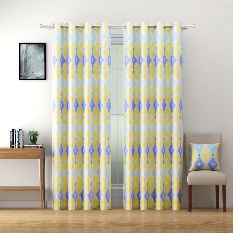 SWAYAM Sigma Set of 2 Printed Room-Darkening Door Curtains