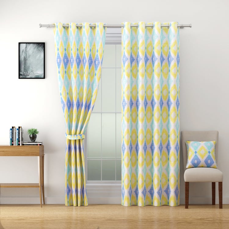 SWAYAM Sigma Set of 2 Printed Room-Darkening Door Curtains