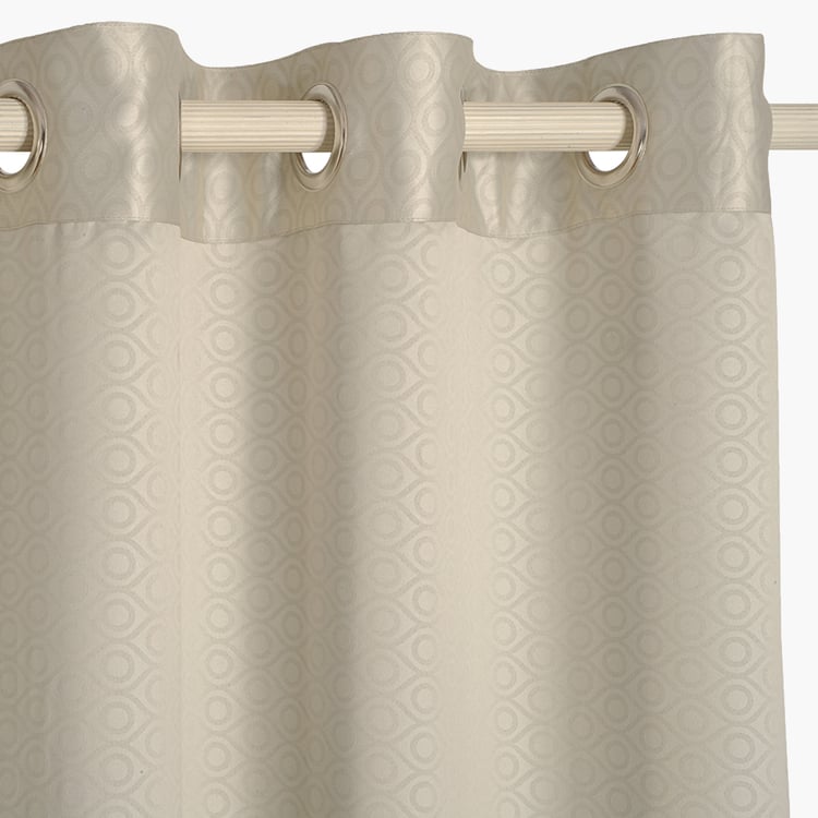 SWAYAM Set of 2 Jacquard Blackout Window Curtains - 5ft