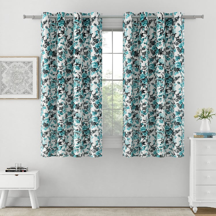 SWAYAM Omega Set of 2 Printed Room-Darkening Window Curtains