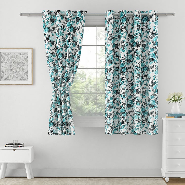 SWAYAM Omega Set of 2 Printed Room-Darkening Window Curtains