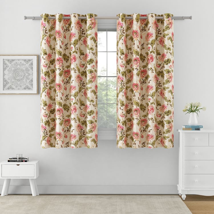 SWAYAM Omega Set of 2 Printed Room-Darkening Window Curtains