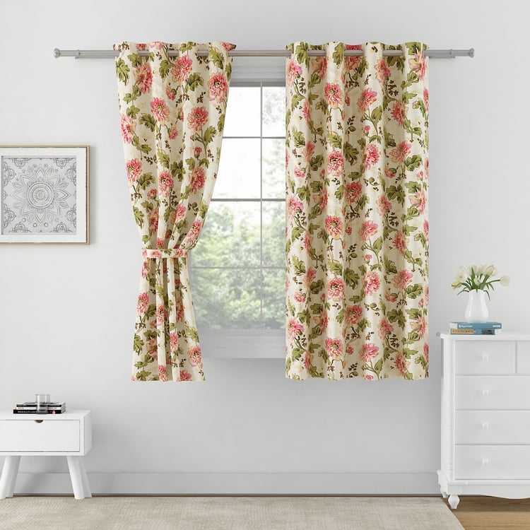 SWAYAM Omega Set of 2 Printed Room-Darkening Window Curtains