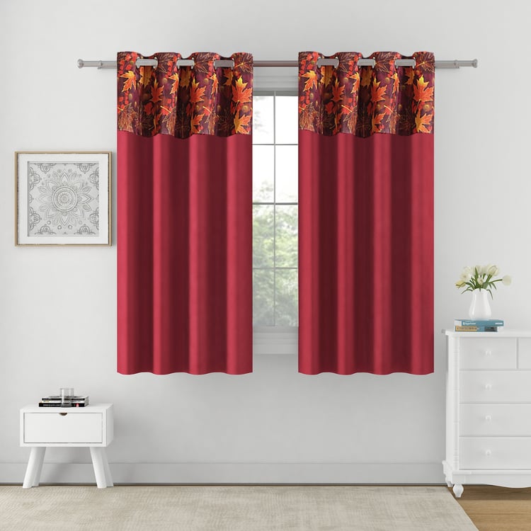 SWAYAM Set of 2 Printed Blackout Window Curtains