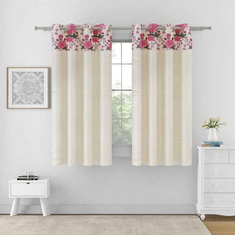 SWAYAM Set of 2 Printed Blackout Window Curtains