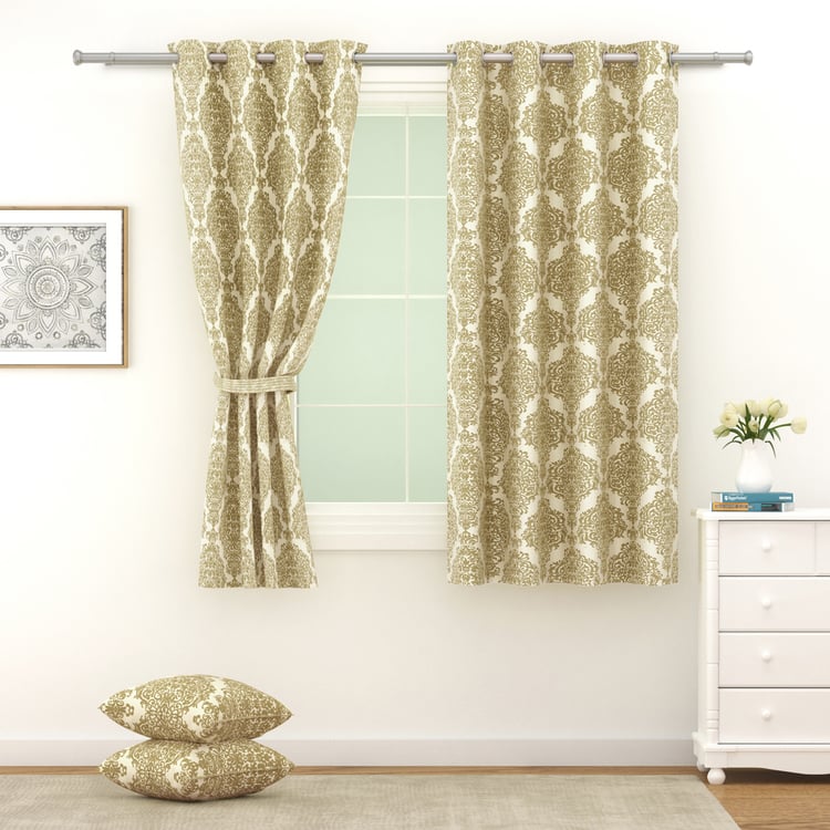 SWAYAM Sigma Set of 2 Printed Room Darkening Window Curtains