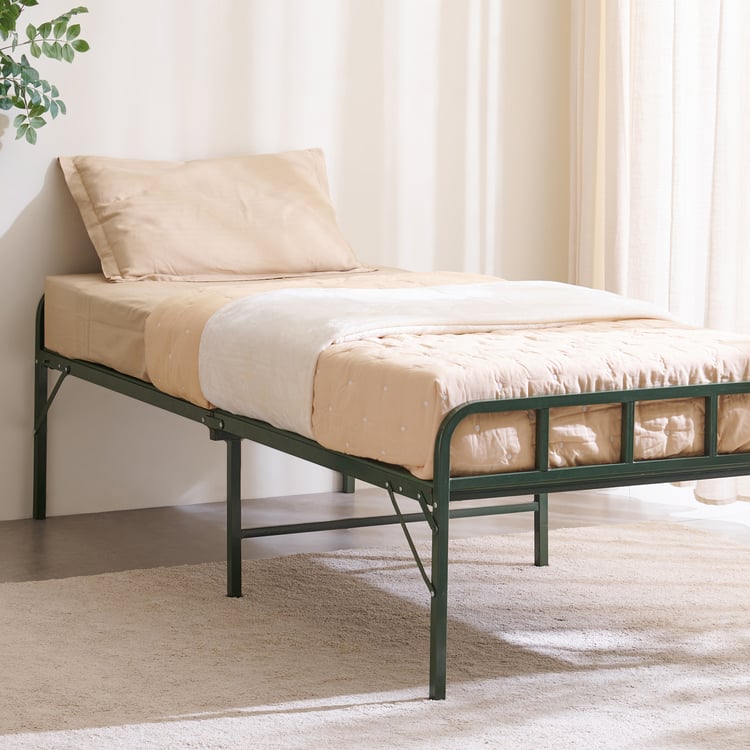 Helios Captus Metal Foldable Single Bed - Green