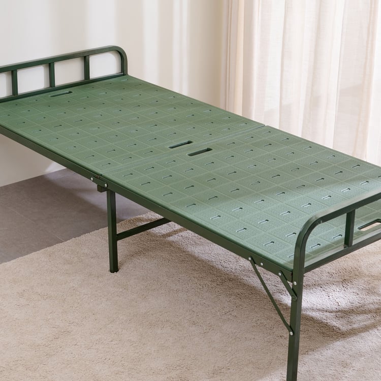 Helios Captus Metal Foldable Single Bed - Green