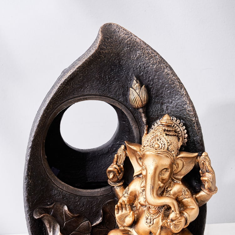 Corsica Alpine Polyresin Festive Ganesha Fountain - 25.5x39cm