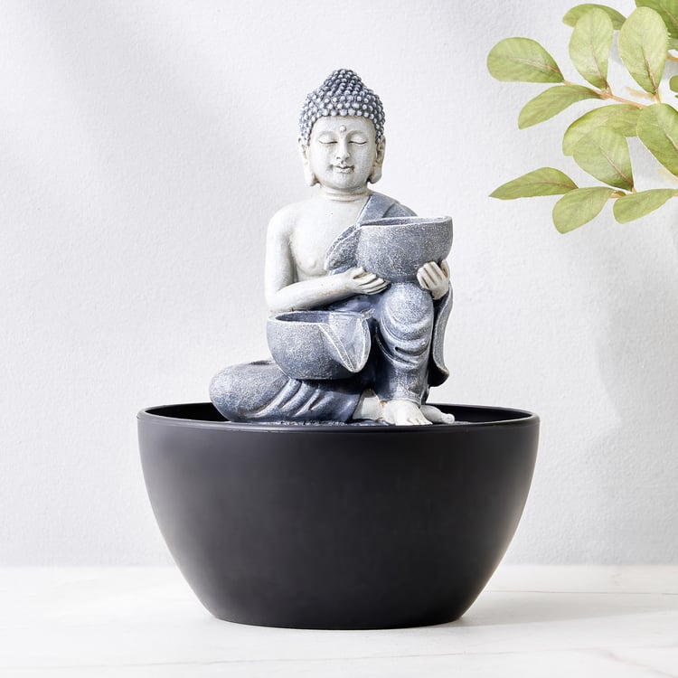 Corsica Alpine Polyresin Buddha Fountain - 13.5x18cm