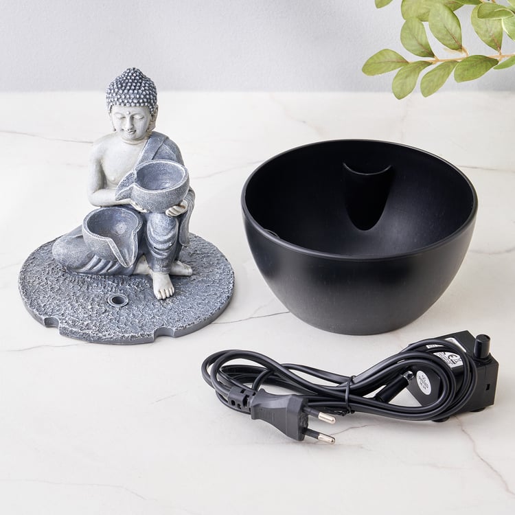 Corsica Alpine Polyresin Buddha Fountain - 13.5x18cm