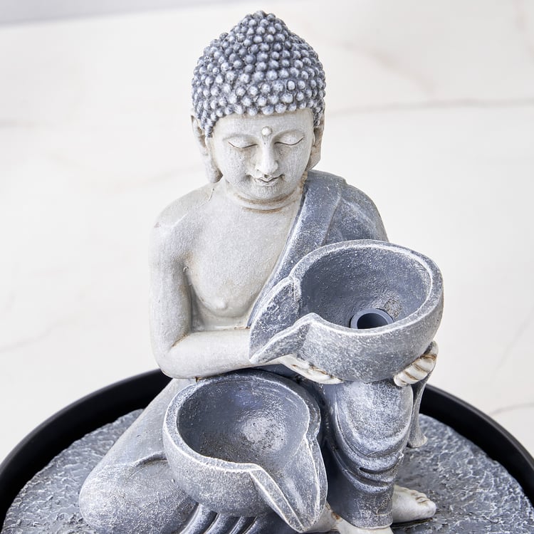 Corsica Alpine Polyresin Buddha Fountain - 13.5x18cm