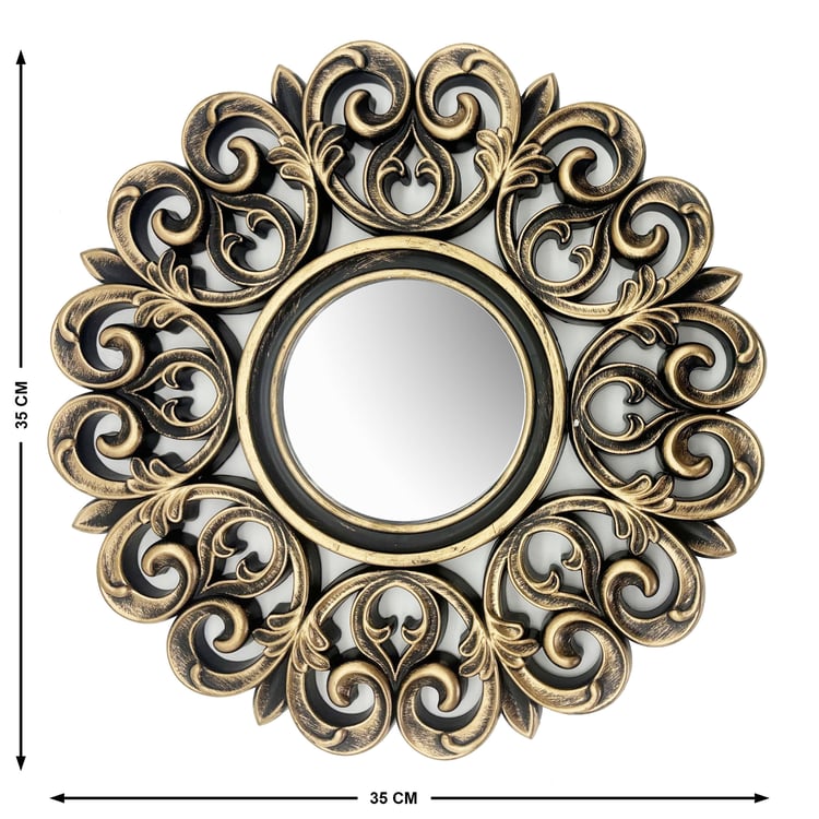 Corsica Corvus 3Pcs Perforated Mirror and Floral Wall Accents