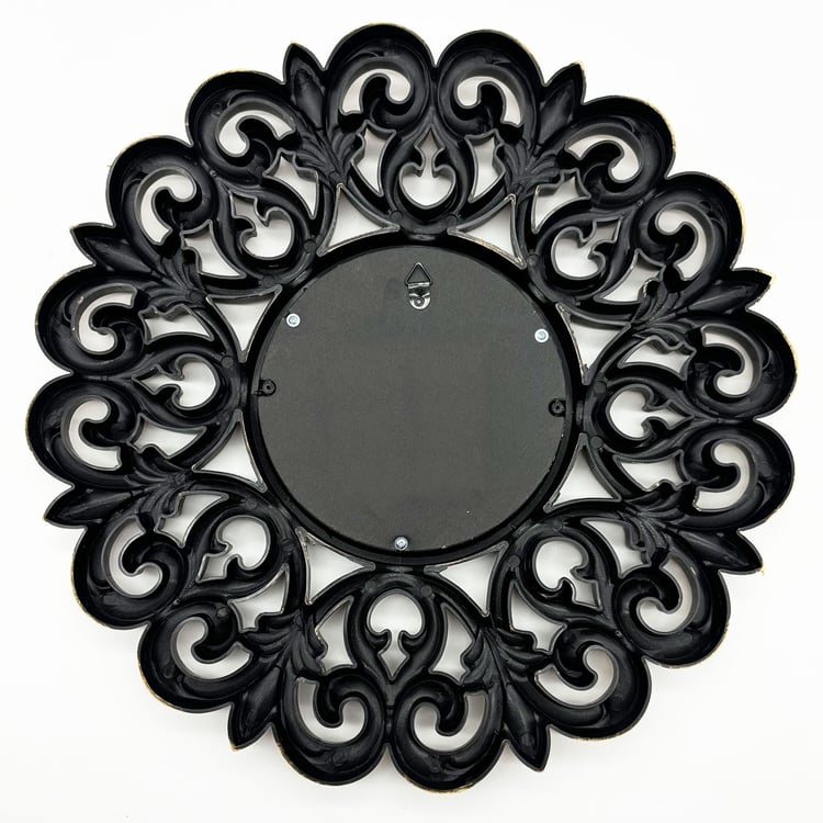 Corsica Corvus 3Pcs Perforated Mirror and Floral Wall Accents