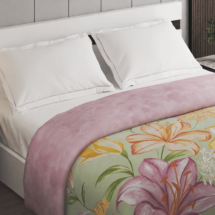 Moksha Lupin Cotton Floral Print Double Comforter