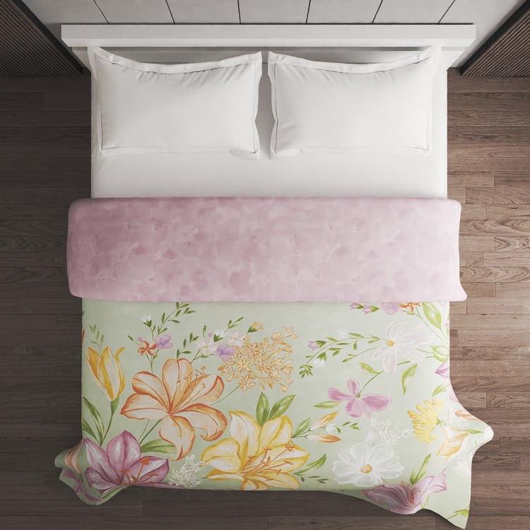 Moksha Lupin Cotton Floral Print Double Comforter