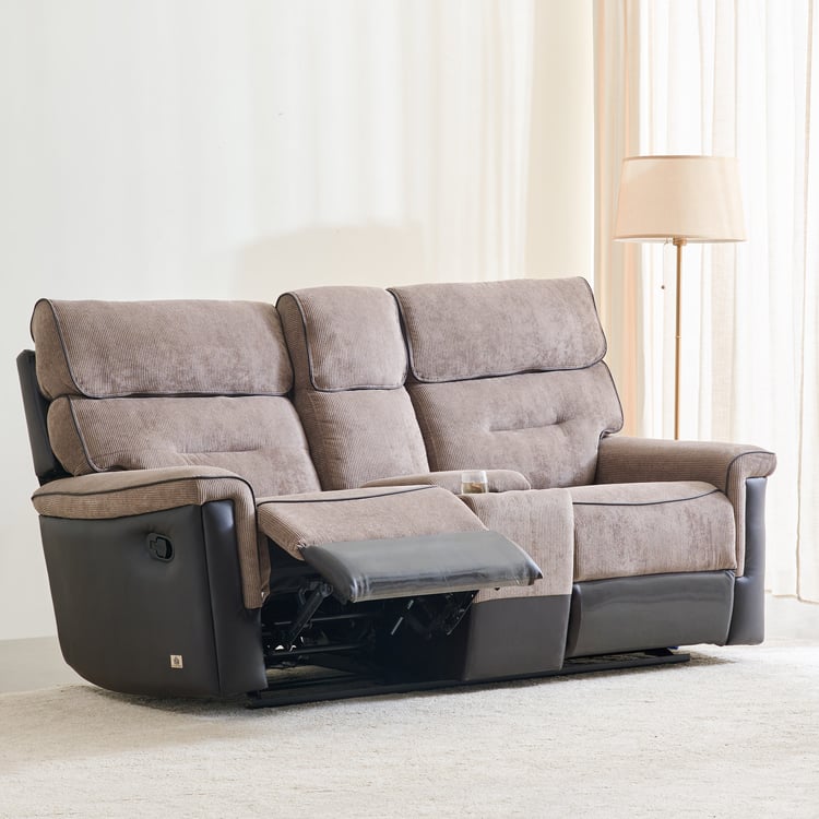 Cristian Fabric 2-Seater Rocking Recliner - Brown