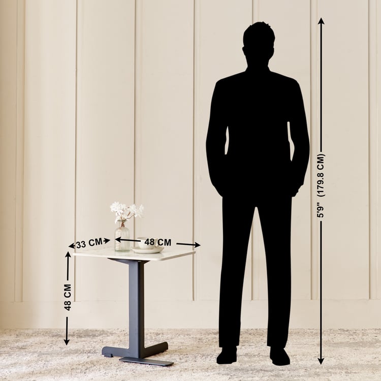 Iren Ceramic Top Accent Table - Beige