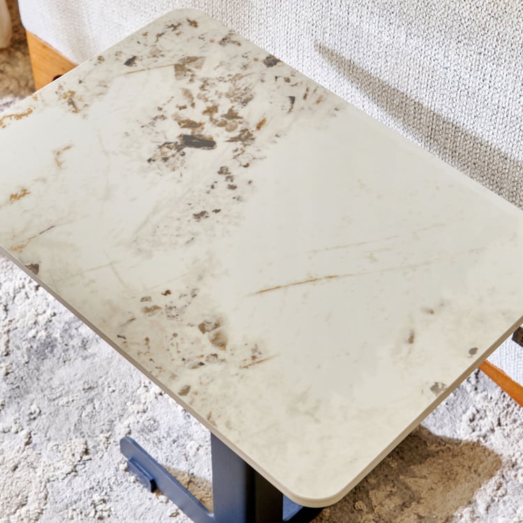 Iren Ceramic Top Accent Table - Beige
