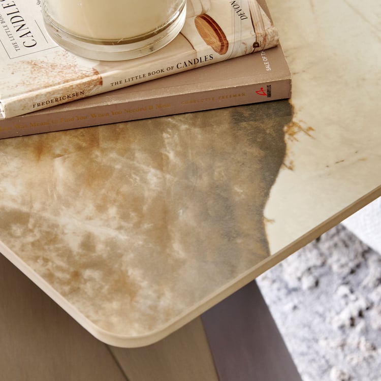 Gavin Ceramic Top Accent Table - Grey