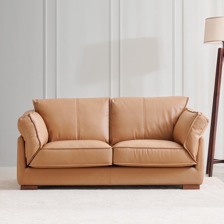 Sorrento Half Leather 3+2 Seater Sofa Set with Accent Chair - Tan