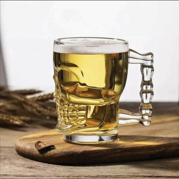 EK DO DHAI Glass Skull Beer Mug - 350ml