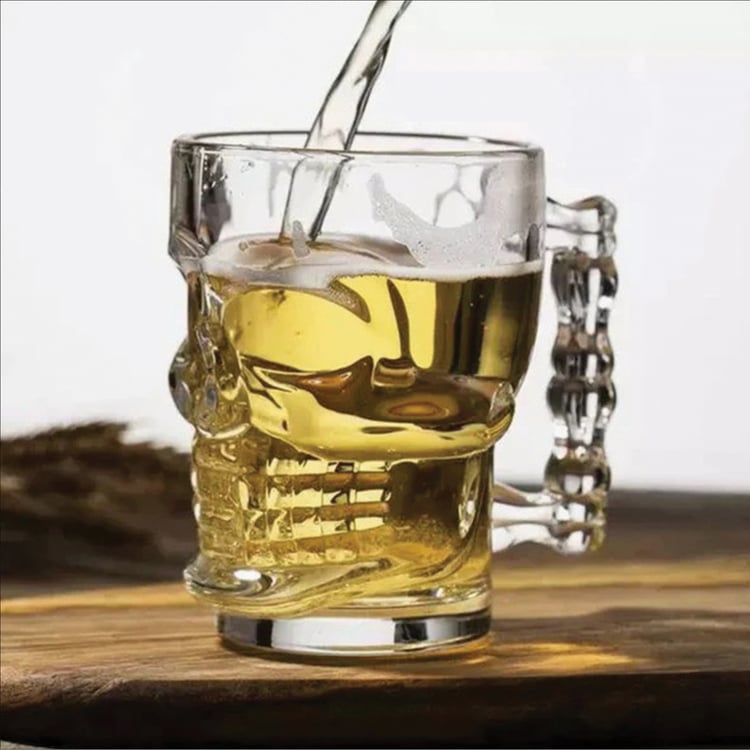 EK DO DHAI Glass Skull Beer Mug - 350ml