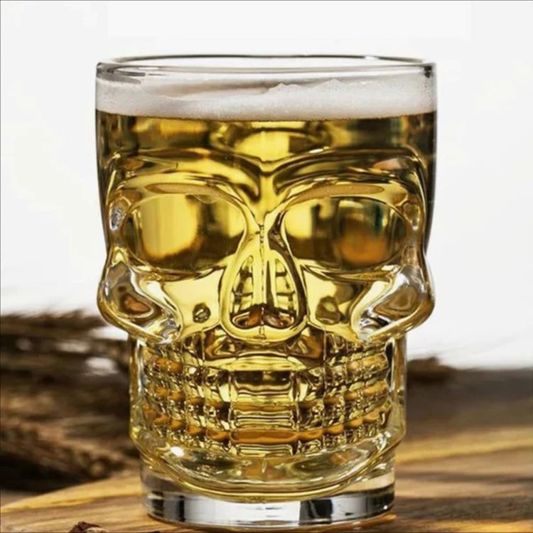 EK DO DHAI Glass Skull Beer Mug - 350ml