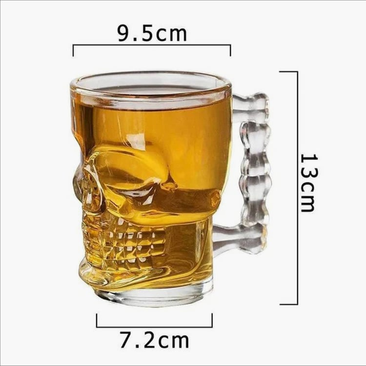 EK DO DHAI Glass Skull Beer Mug - 350ml