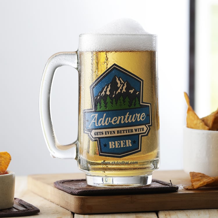 EK DO DHAI Glass Adventure Beer Mug - 350ml