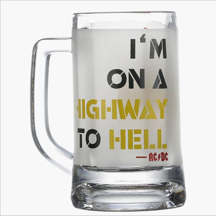 EK DO DHAI Glass Printed Beer Mug - 350ml