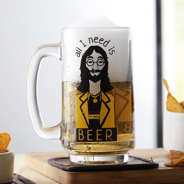 EK DO DHAI Lennons Glass Beer Mug