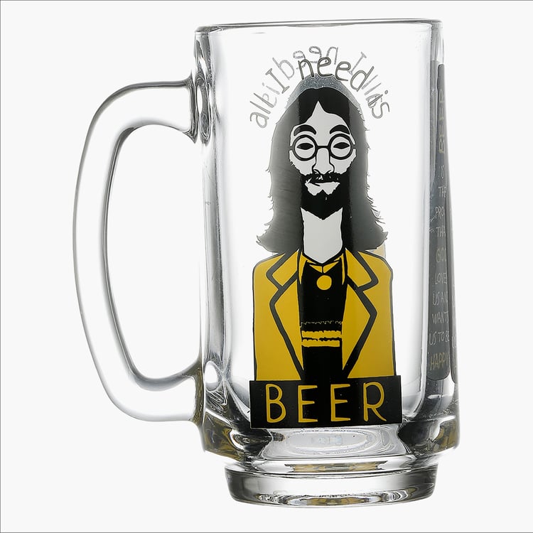 EK DO DHAI Lennons Glass Beer Mug