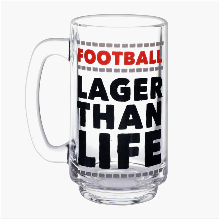 EK DO DHAI Glass Printed Beer Mug - 350ml