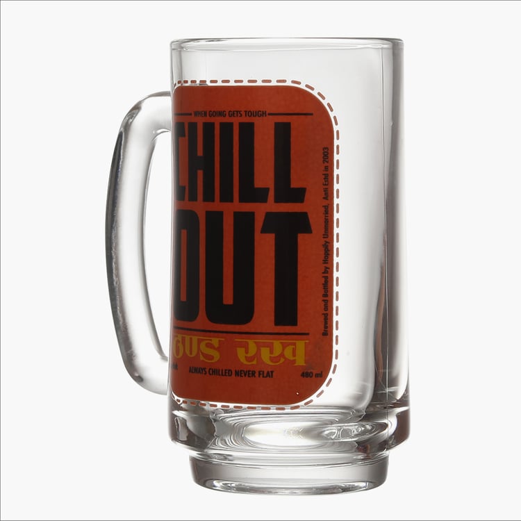 EK DO DHAI Glass Chill Out Print Beer Mug - 350ml