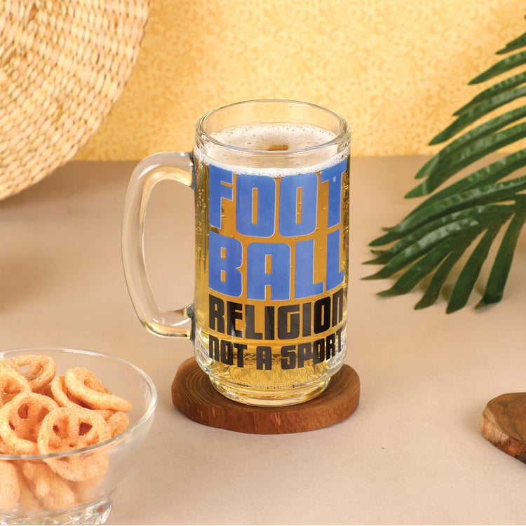 EK DO DHAI Glass Printed Beer Mug - 350ml