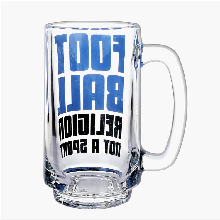 EK DO DHAI Glass Printed Beer Mug - 350ml